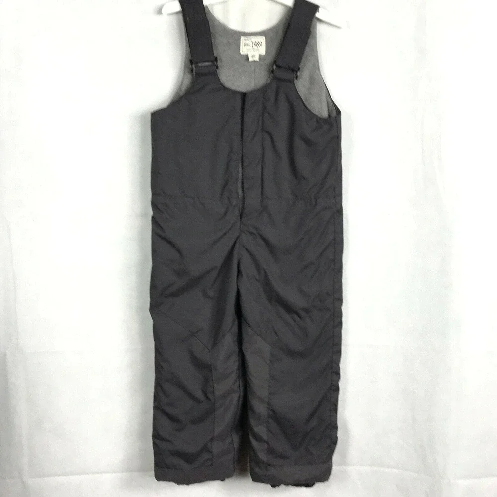 The Childrens Place Snow Bibs Boys Sz‎ 3T Gray Fleece Lined Jumper